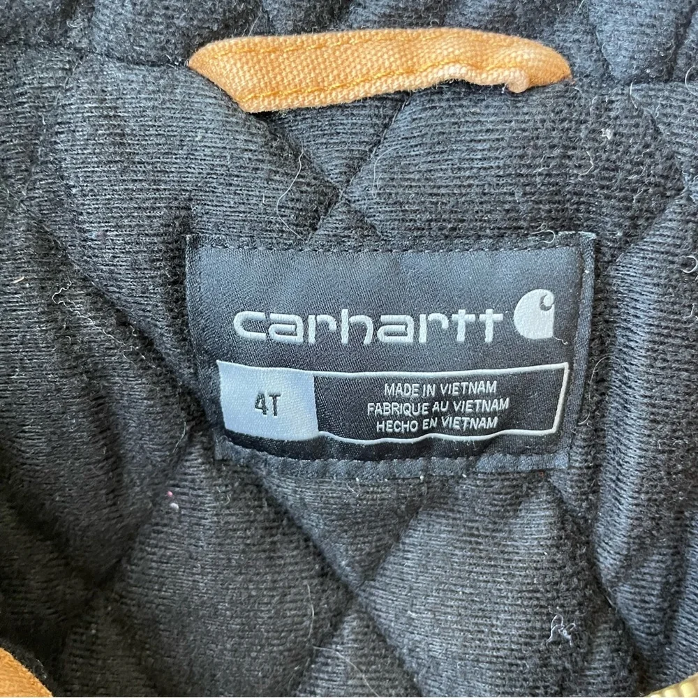 Carhartt Kids Tan Insulated Hooded Jacket Size 4T